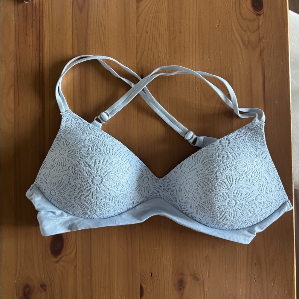 Aerie Soft Blue Wireless real sunnie Bralette